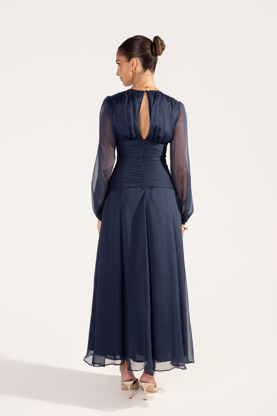 sheer sleeve maxi dress Lunara Long Sheer Sleeve Maxi Dress – All About May