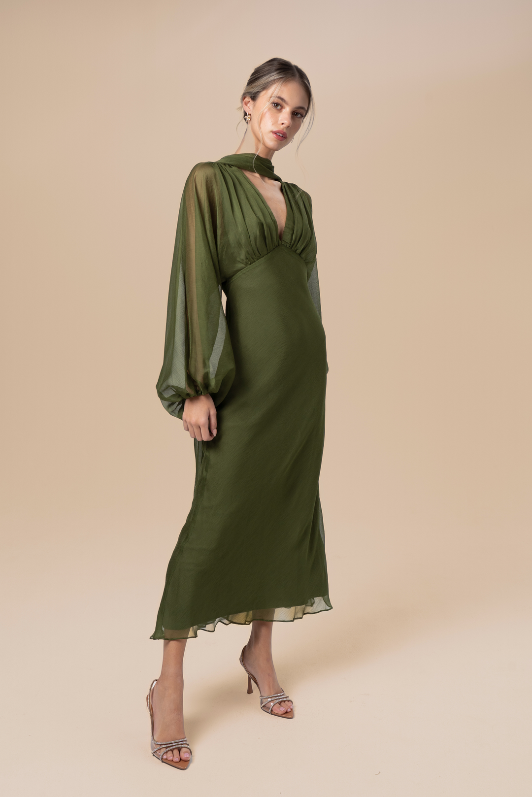 Sabine Boho Dress with Billowed Sleeves and Scarf Piece – All About May Sabine Boho Dress with Billowed Sleeves and Scarf Piece – All About May