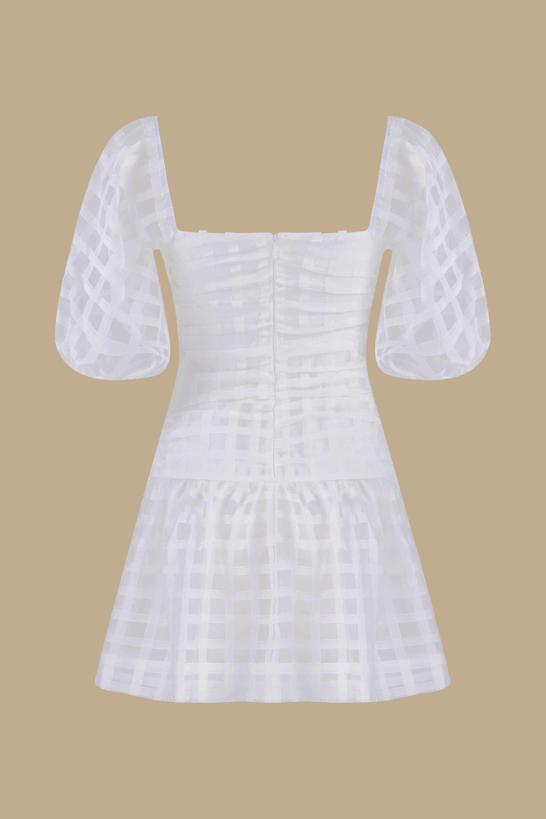 Joy White Mini Dress with On & Off Shoulder Sleeves