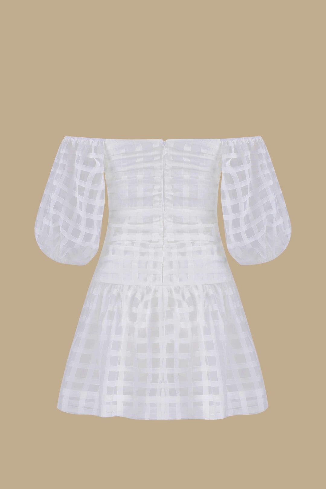 Joy White Mini Dress with On & Off Shoulder Sleeves