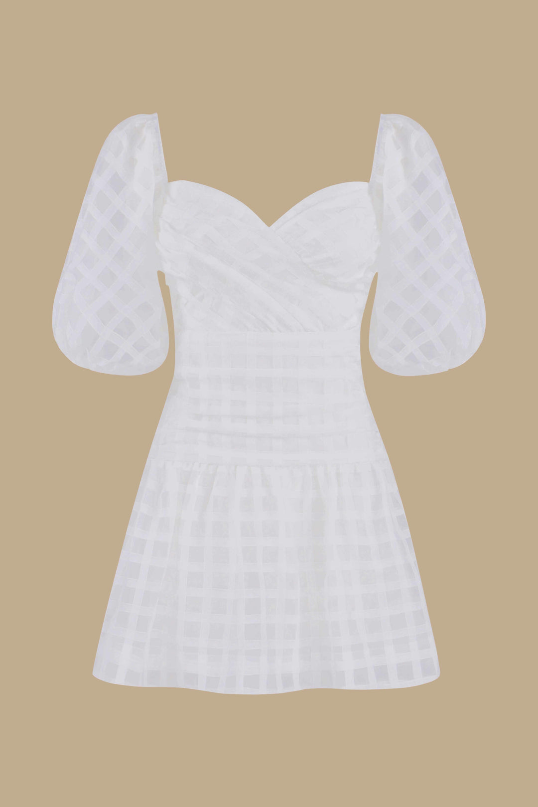 Joy White Mini Dress with On & Off Shoulder Sleeves